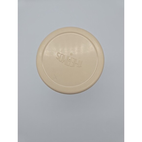 Vintage King-Seeley Metal Thermos 10 oz  Wide Mouth Tan & Brown Striped #6263 - Picture 5 of 12